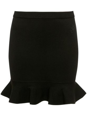 J.W.Anderson Mini-rok met ruche - Zwart