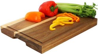 MegaChef 15.5 x 12 Inch Acacia Wood 1.5 Inch Thick Carving and Cutting Serving Butcher Board with Juice Groove at Nordstrom