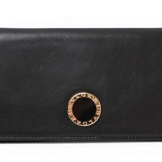 Bulgari Black Leather Long Wallet (Bi-Fold) (Pre-Owned)