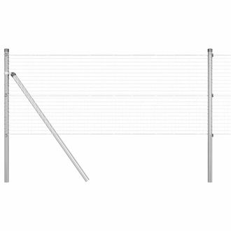 Berkfield Home Welded Wire Fence with 13 Posts 0.8x100 m Galvanised Steel in Silver