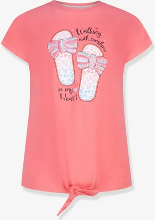 Salt And Pepper T-Shirt zum Binden Glitzermotiv Sommersandalen mit Pailletten M&auml;dchen Salt and Pepper korallenrosa