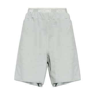 Moschino Korte Broeken, Dames, Groen, XS, Logo Shorts