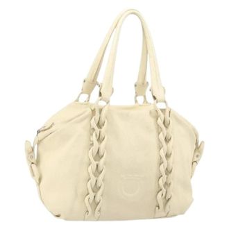 Ferragamo Pre-owned Handbags, female, Beige, Size: ONE SIZE Pre-owned Leather Handbag