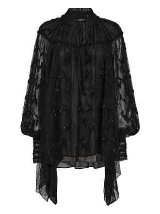 Amen lace embellished blouse - women - Polyamide - 42 - Black