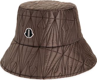 Moncler Quilted Bucket Hat in Taupe at Nordstrom, Size Medium