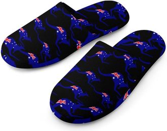 Generic Australian Flag Mens Cotton Slippers Memory Foam Comfort House Shoes Winter Indoor Slipper for Hotel Casa Spa