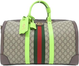 Gucci Beige Gg Supreme Canvas Boston Bag (Pre-Owned)