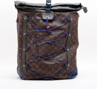 Louis Vuitton Brown Leather Coated Canvas Backpack (Pre-Owned)