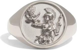 Awe Inspired Goddess Signet Ring in Athena/Sterling Silver at Nordstrom, Size 10