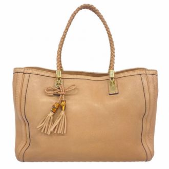 Gucci Light Brown Leather Tote Bag (Pre-Owned)