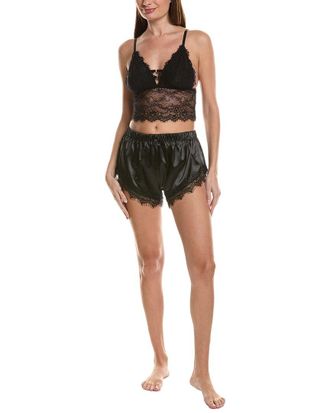 SUGAR 2Pc Lace Bralette & Satin Short Set