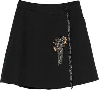 Dice Kayek crystal-embellished skirt - Black