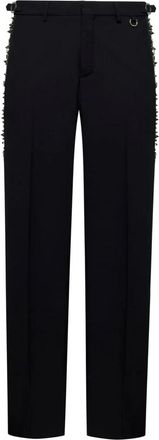 John Richmond Klassiek gesneden broek - Heren - Straight fit broeken - Zwart - S - Leer - Broeken