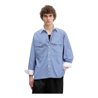 Sunflower Gestreept Shirt - Heren - Casual Overhemden - Blauw - M - Katoen - Overhemden