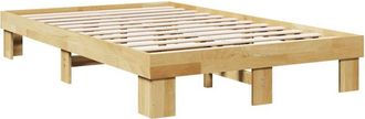 vidaXL Bed Frame without Mattress 120x190 cm Small Double Solid Wood Oak Vidaxl