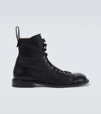 Versace Billy perforated leather combat boots