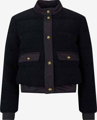 Moncler Kurze Tweed-Jacke mit Rundhalsausschnitt Blandy