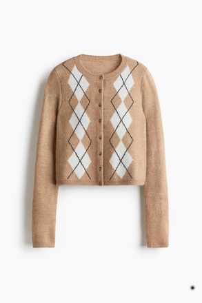 H&M Cardigan in Jacquardstrick - Beige