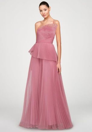 Theia Delphine Pleated Organza Gown in Dusk at Nordstrom, Size 14