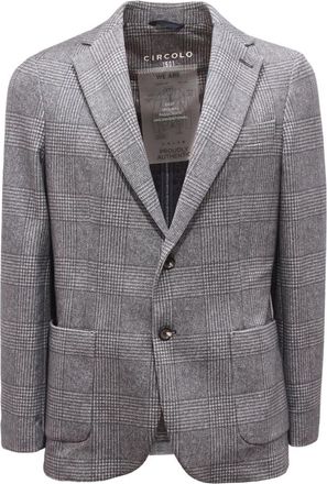 Circolo 1901 Blauwe Sweat Jacket met Halfgevoerde Binnenkant - Heren - Blazers - Blauw - M - Jassen