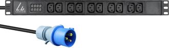 OEM Regleta Lanview De 19, 1u, 16a, 10 Tomas C13, Amper&iacute;metro, Cable De 3 M, Enchufe Iec 60309 De 16a, Lvr-3miec-amp-10c13