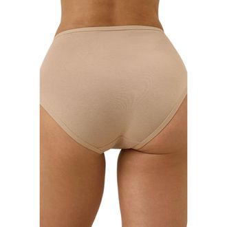 Pact Organic Cotton Everyday High Rise Brief 6-Pack in Warm Neutrals at Nordstrom, Size Medium