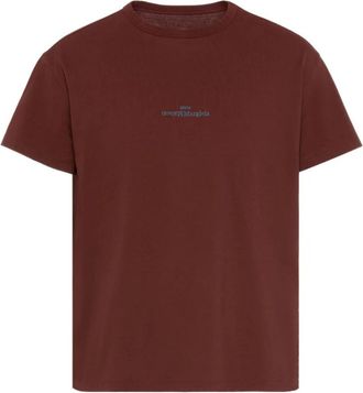 Maison Margiela Omgekeerd Logo T-shirt - Heren - T-shirts - Rood - L - Katoen - Tops