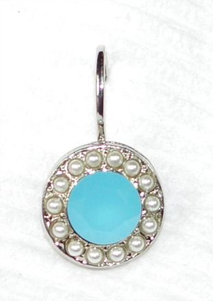 Mariana Womens Electric Earrings In Blue / Pearl
