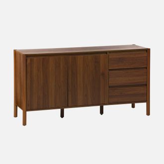 Sweeek Sweeek - Buffet Decorazione Legno 2 Porte 3 Cassetti 150cm