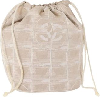 Chanel Pre-owned Nylon Pouch - Dames - Vintage Tas - Beige - ONE Size - Nylon - Vintage
