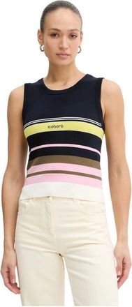 Iceberg Ribbed Cotton Vest - Dames - Tops zonder mouwen - Veelkleurig - XS - Katoen - Tops