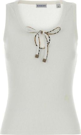 Burberry Festival Tank - Dames - Tops zonder mouwen - Wit - M - Katoen - Tops