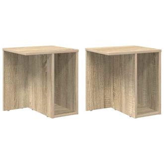 vidaXL Mesa Auxiliar 2 Pcs Roble Sonoma 37 X 32 X 40 Cm Vidaxl