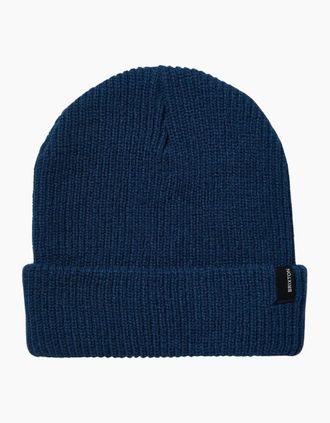 Brixton Mens Brixton Military Dark Denim Heist Beanie Hat - Blue - Size: ONE size
