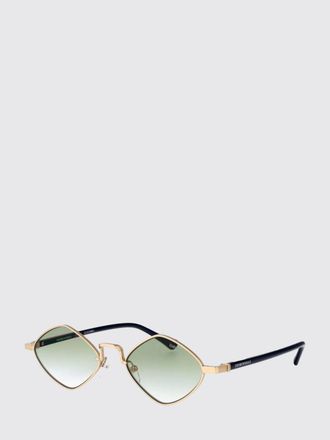 Emporio Armani Occhiali da sole a rombo in metallo dorato con ponte singolo