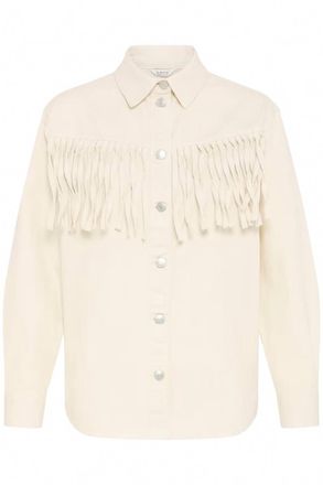b.young Womens Tessa Fringe Jacket In Cream