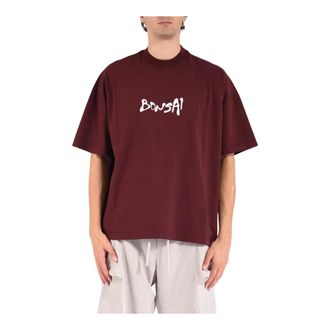 BONSAI T-Shirts, male, Red, Size: XL Cotton Logo Graphic T-shirt