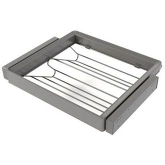 Emuca Emuca - Kit De Caj&oacute;n Zapatero Y Bastidor Regulable Quartz Para Armarios, Gu&iacute;as De Cierre Suave Y Extracci&oacute;n Total, M&oacute;dulo 60cm, Acabado Titanio