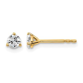Diamond2Deal 14k Yellow Gold 1/3 ct Round Lab Grown Diamond Stud Earrings VS Clarity, D-E Color