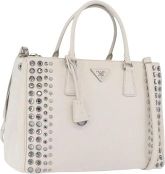 Prada Pre-owned Handbags, female, White, Size: ONE SIZE Pre-owned Vintage Saffiano Hand Bag