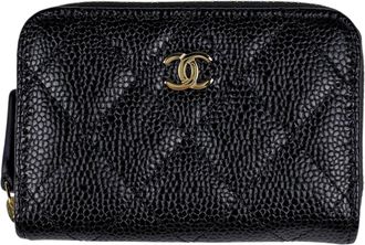 Chanel Black Grained Calfskin Coin Purse/Coin Case (Pre-Owned)