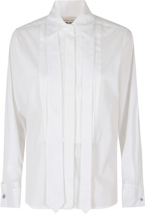 Semicouture Gracie Shirt with Front Pleats and Jeweled Cuffs