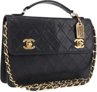Chanel Pre-owned Vintage Shoulder Bag - Dames - Vintage Schoudertas - Zwart - ONE Size - Leer - Vintage