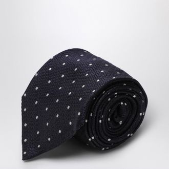 Destin Blue/White Polka Dot Silk Tie