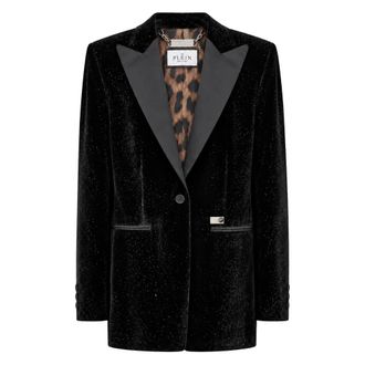 Philipp Plein Blazer Glitter - Dames - Jassen - Zwart - Maat: S