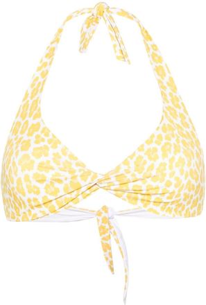 Fisico leopard-print bikini top - women - Elastane/Polyamide - L - Yellow