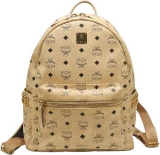 MCM Pre-owned Backpacks, female, Beige, Size: ONE SIZE Pre-owned Leather Backpack