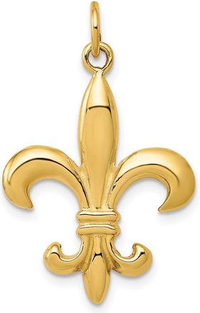 Diamond2Deal 14k Yellow Gold Solid Fleur de Lis 3-D Charm