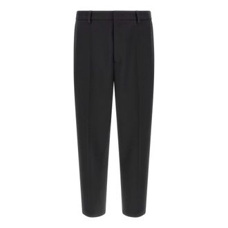 Jil Sander Techno Gabardine Broek - Heren - Broeken - Zwart - Maat: XL Gabardine