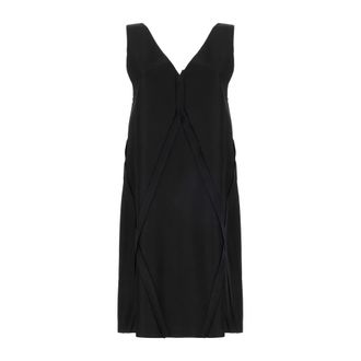 Maison Margiela V-neck Jurk met Paneldesign - Dames - Korte kleedjes - Zwart - XS - Kleedjes